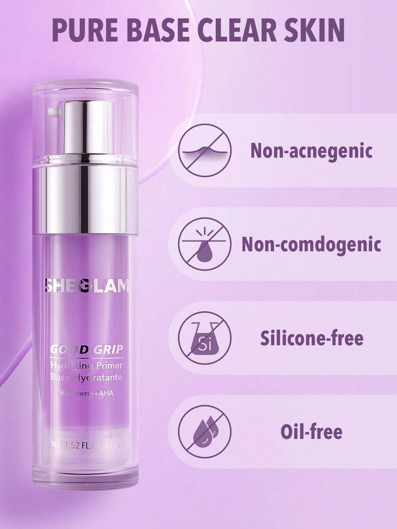 SHEGLAM Good Grip Hydrating Primer Blueberry   AHA