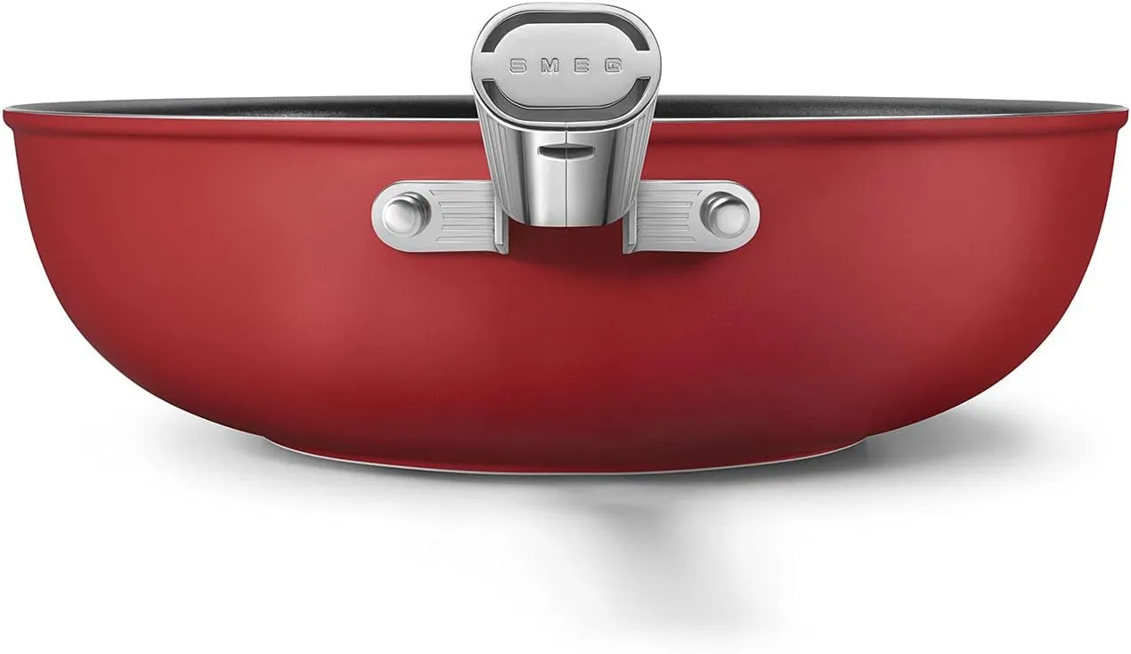 Smeg Cookware Red 12-Inch Wok