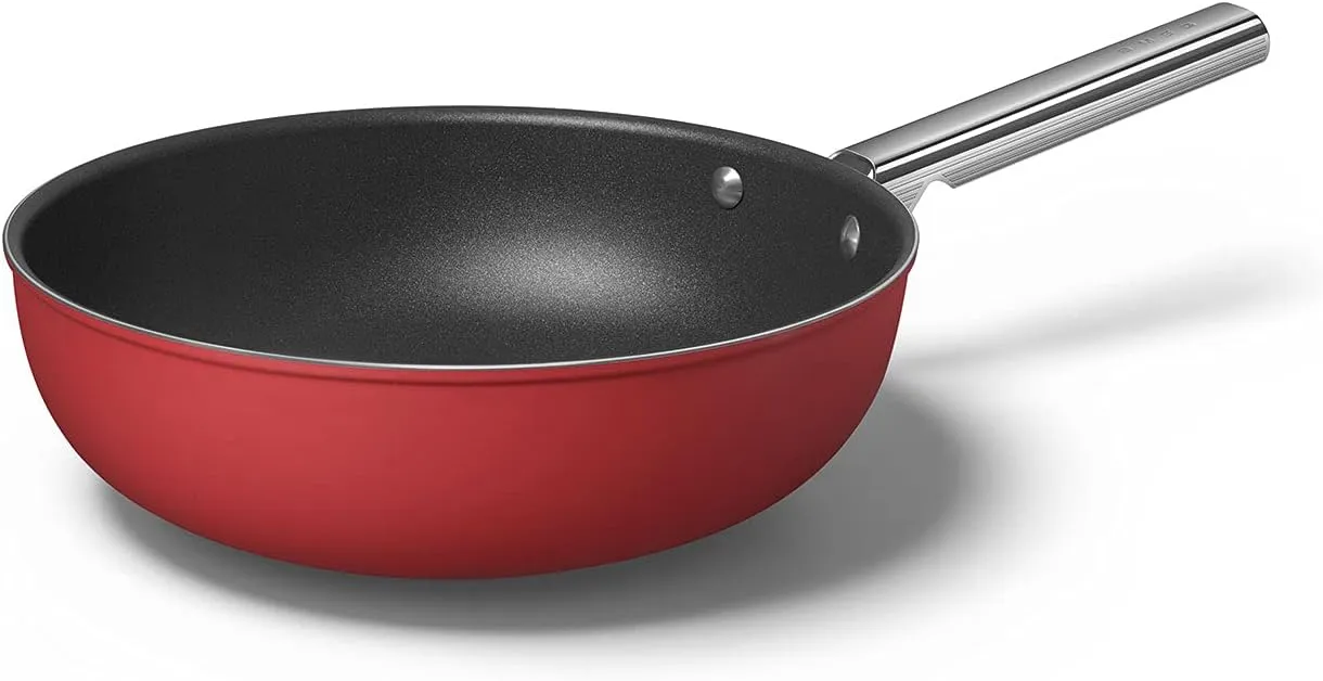 Smeg Cookware Red 12-Inch Wok