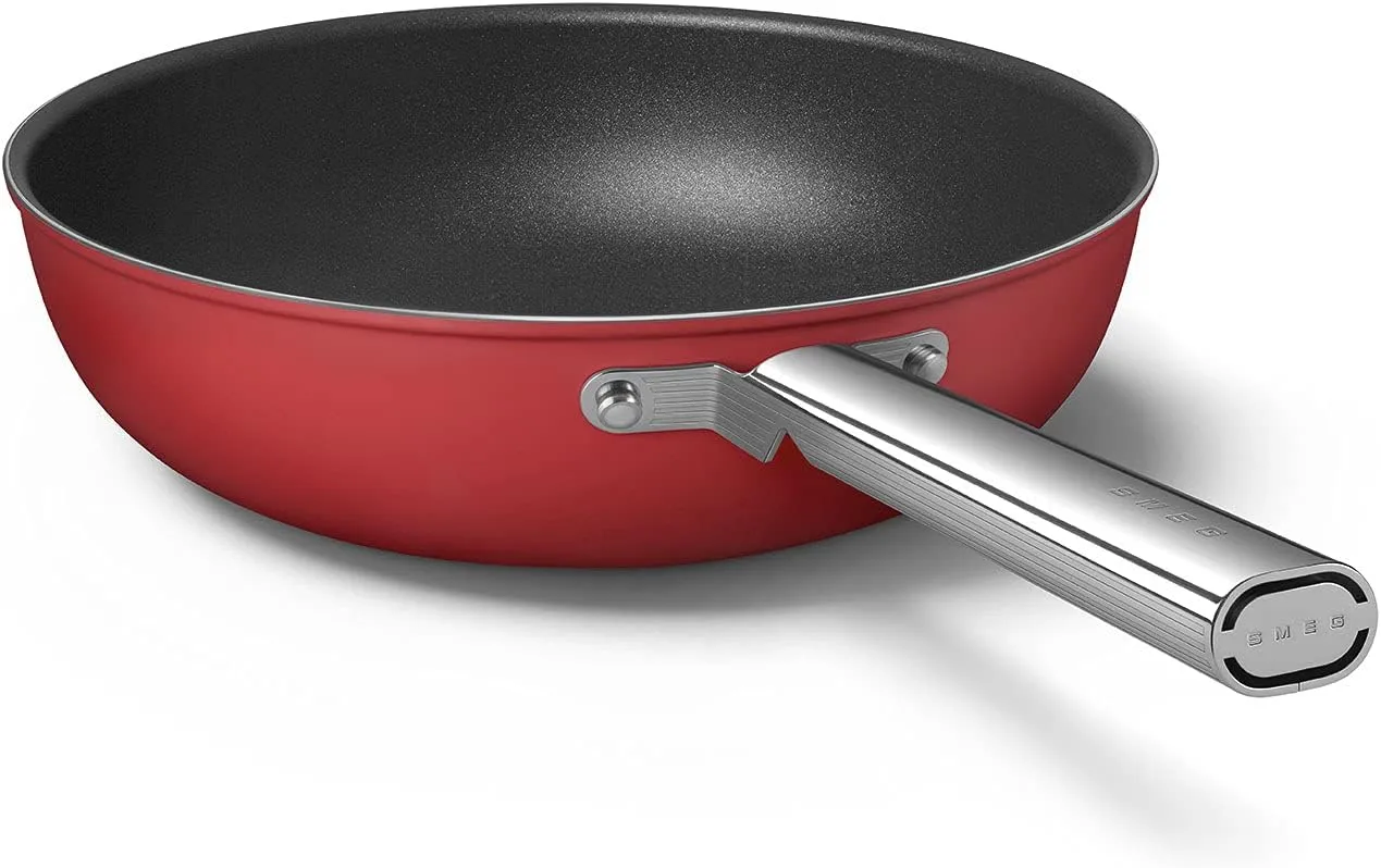 Smeg Cookware Red 12-Inch Wok