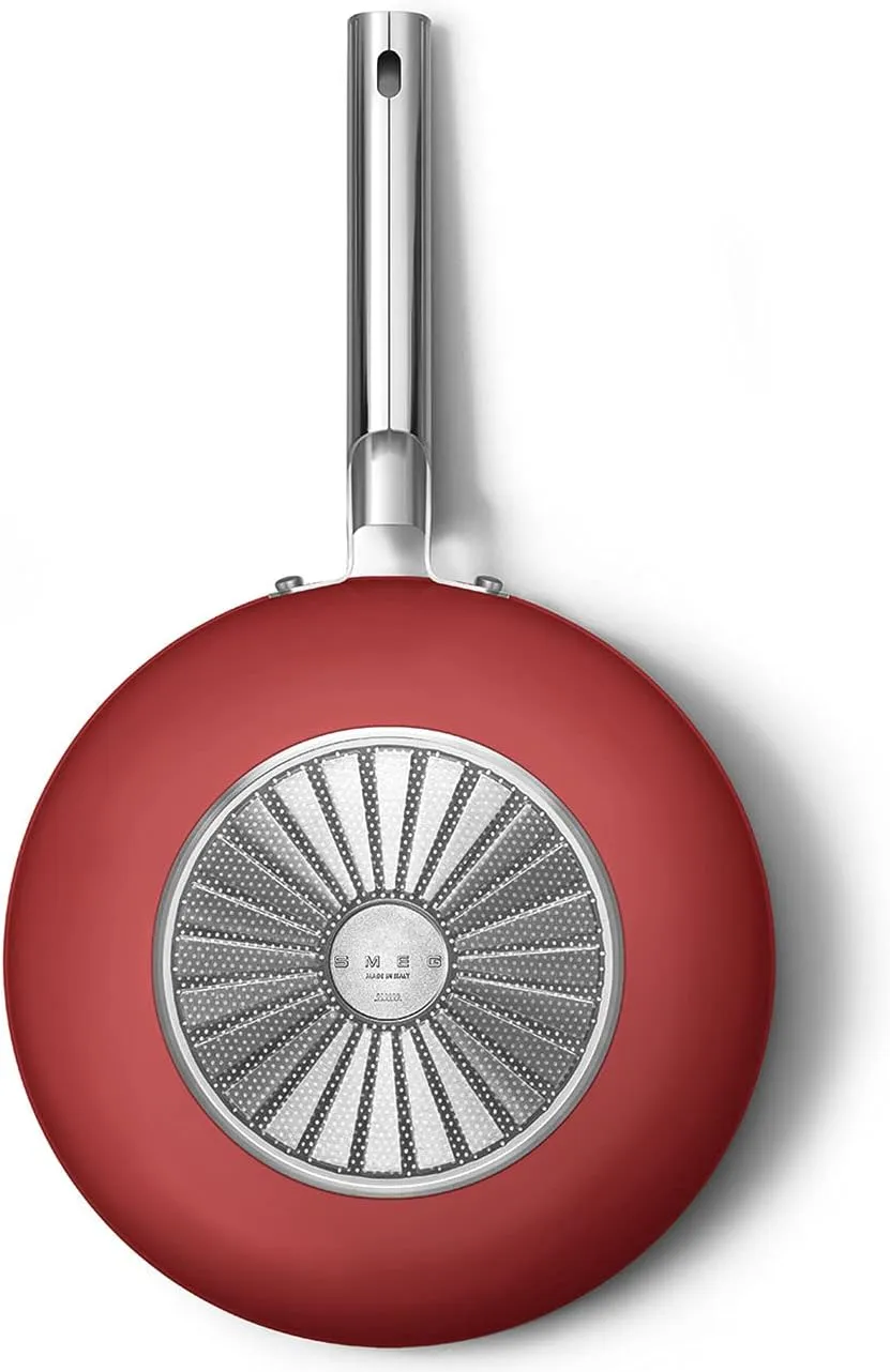 Smeg Cookware Red 12-Inch Wok