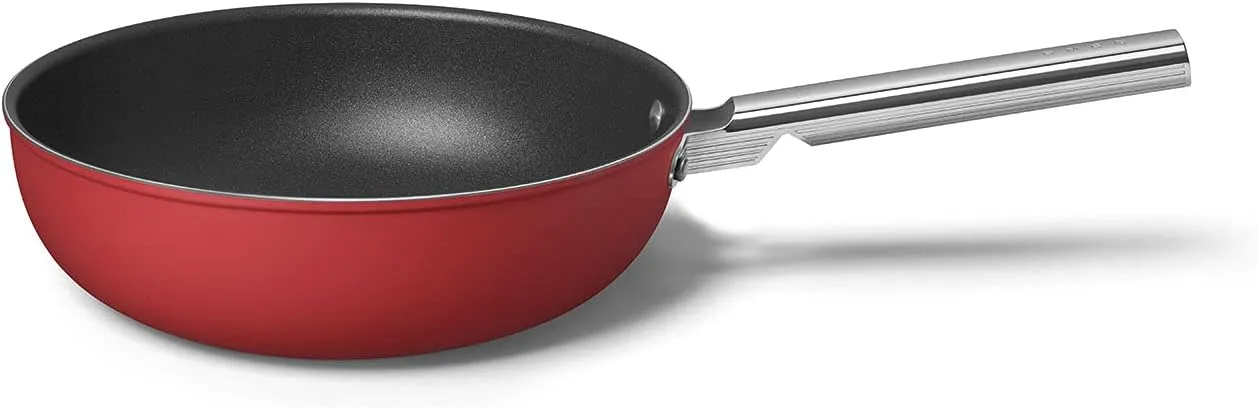 Smeg Cookware Red 12-Inch Wok