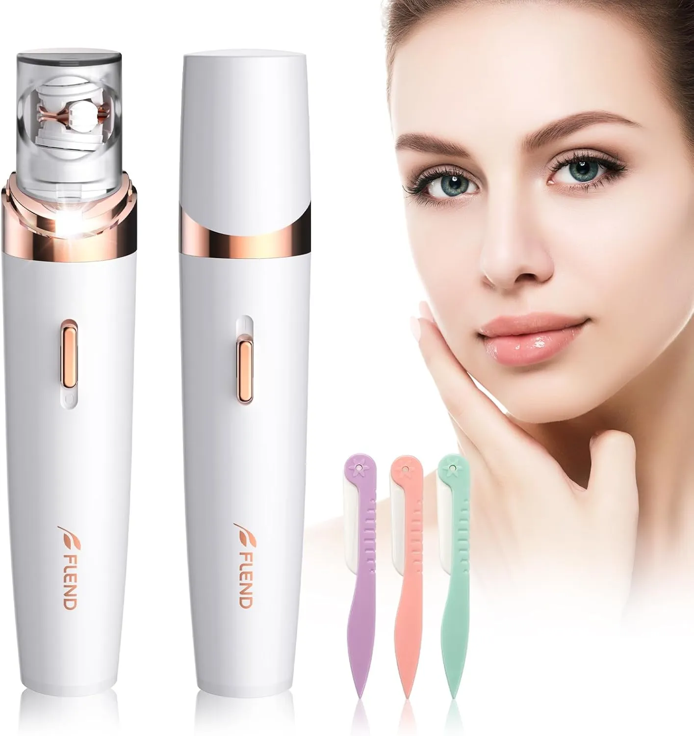 Smooth Glide Epilator for Women Facial Hair, Portable Hair Rmoval for Female, 2 in 1 Pluxy Epil Pro 3.0 Face Bikini