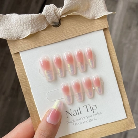 Soft Blush Elegance with Refined Nail Artistry
