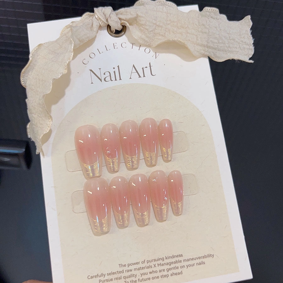 Soft Blush Elegance with Refined Nail Artistry