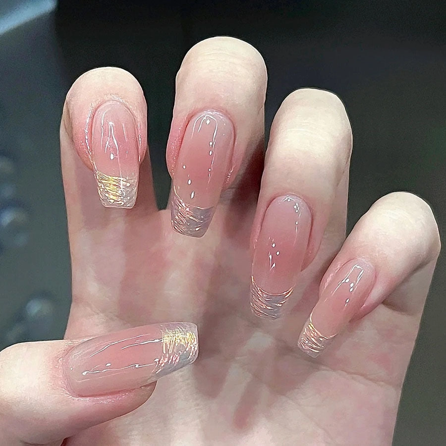 Soft Blush Elegance with Refined Nail Artistry