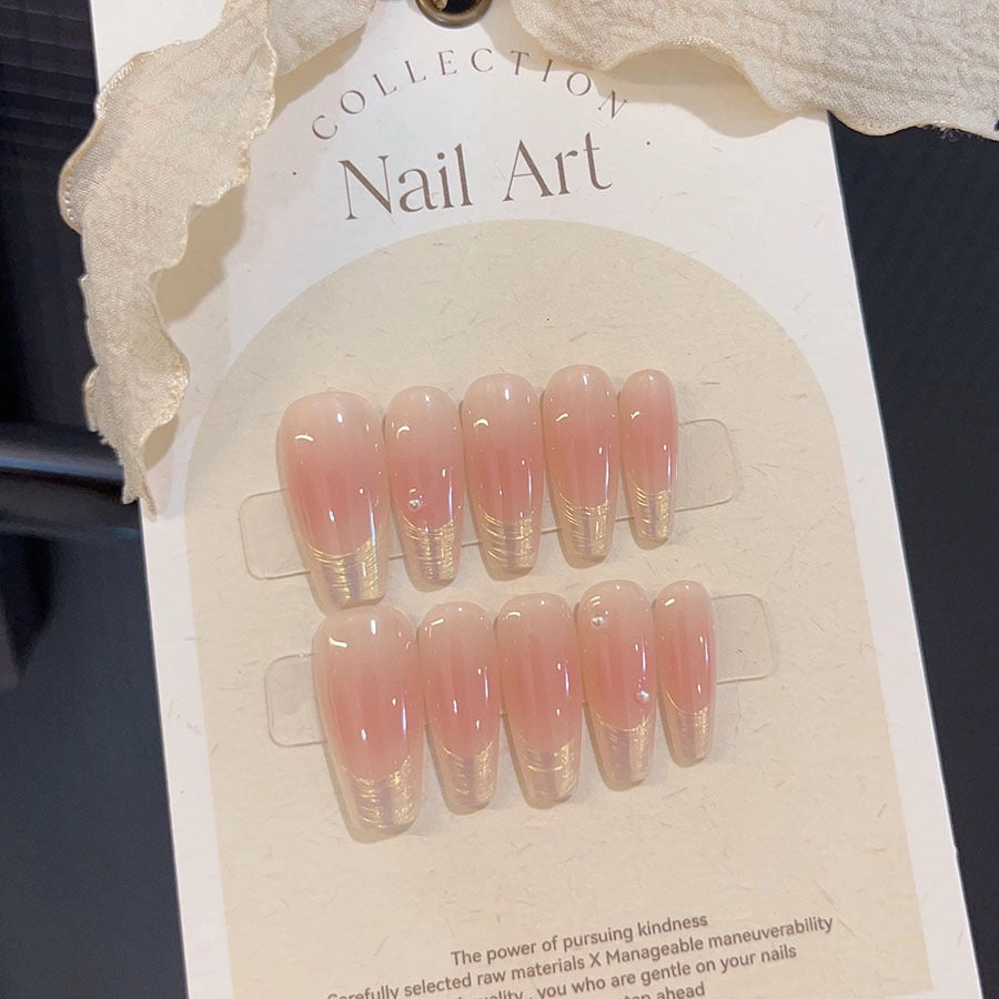 Soft Blush Elegance with Refined Nail Artistry
