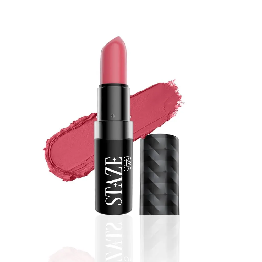Stazee 9to9 Velvet Kiss Lipstick, Matte   Intense Color Lipstick, 12H Long Stay, Moisturizing & Lightweight Formula, 05 Pinky Promise - 3.8g