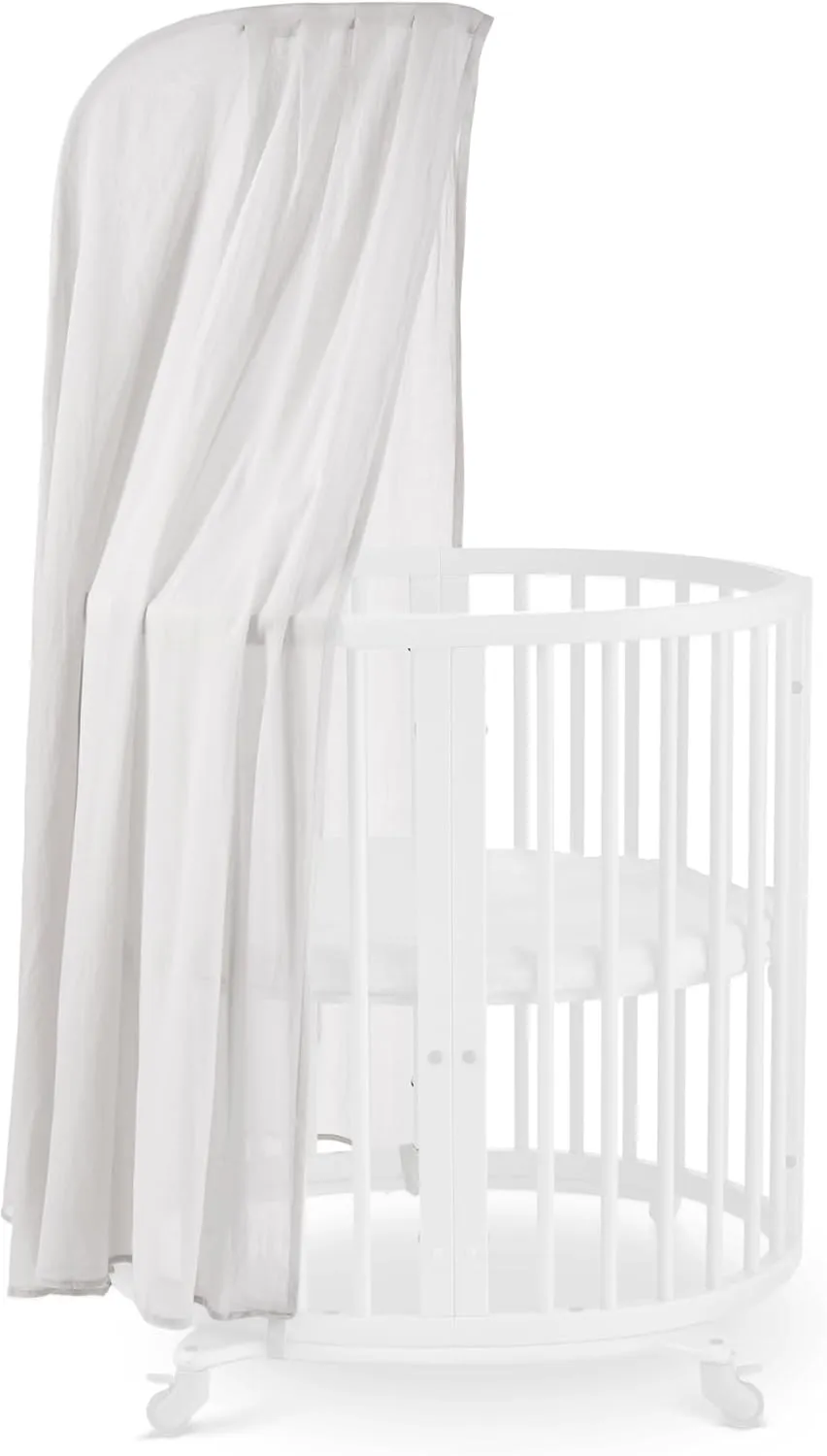 Stokke Sleepi Canopy by Pehr, Grey - for Sleepi Mini & Crib/Bed (Sold Separately) - Washable Soft Organic Cotton