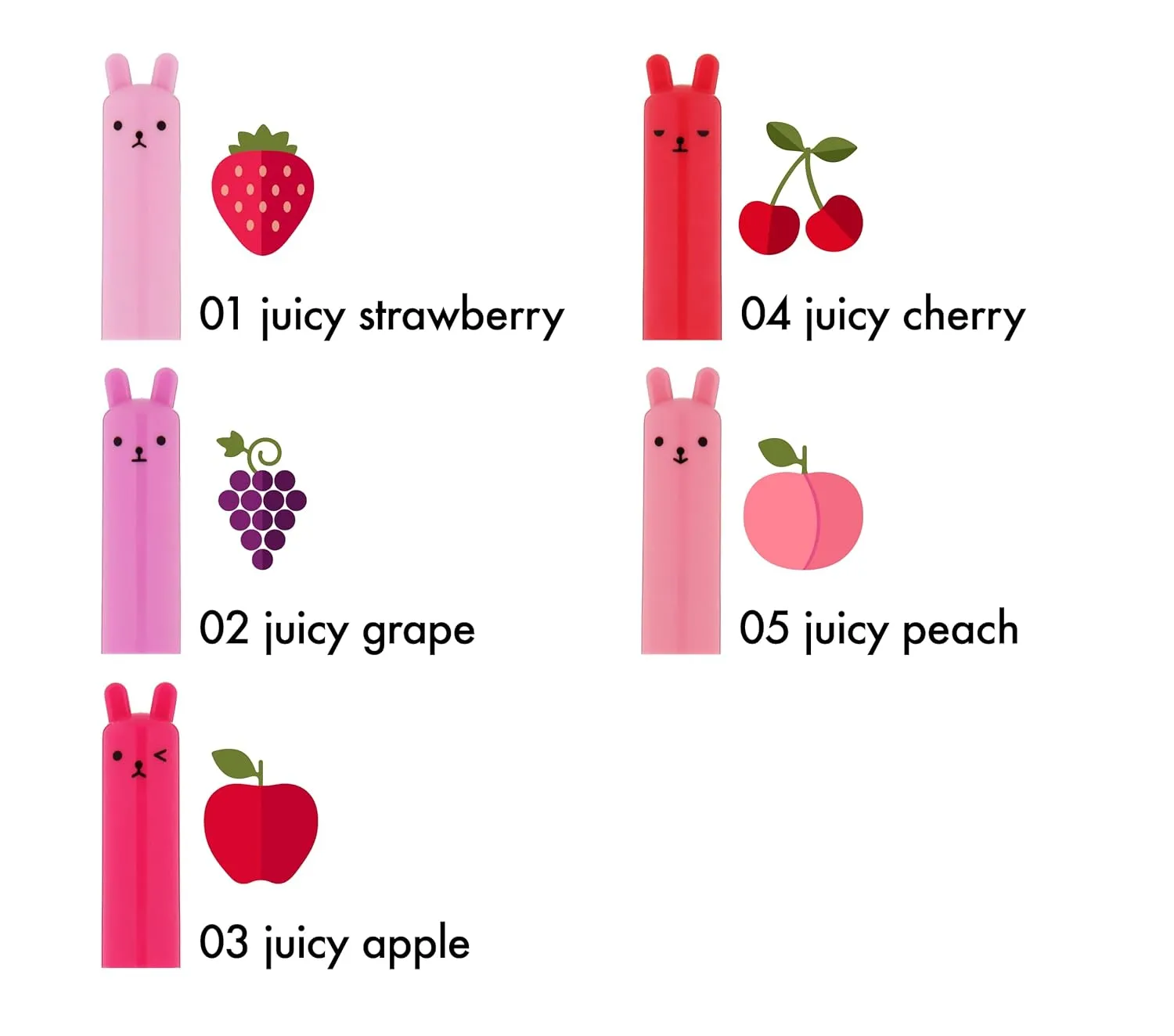 TONYMOLY Petit Bunny Lip Gloss for Women, Long Lasting Lip Crayon, Korean Lips Gloss, Vitamin E Enriched, Soften & Moisturize Lips, 3 pk