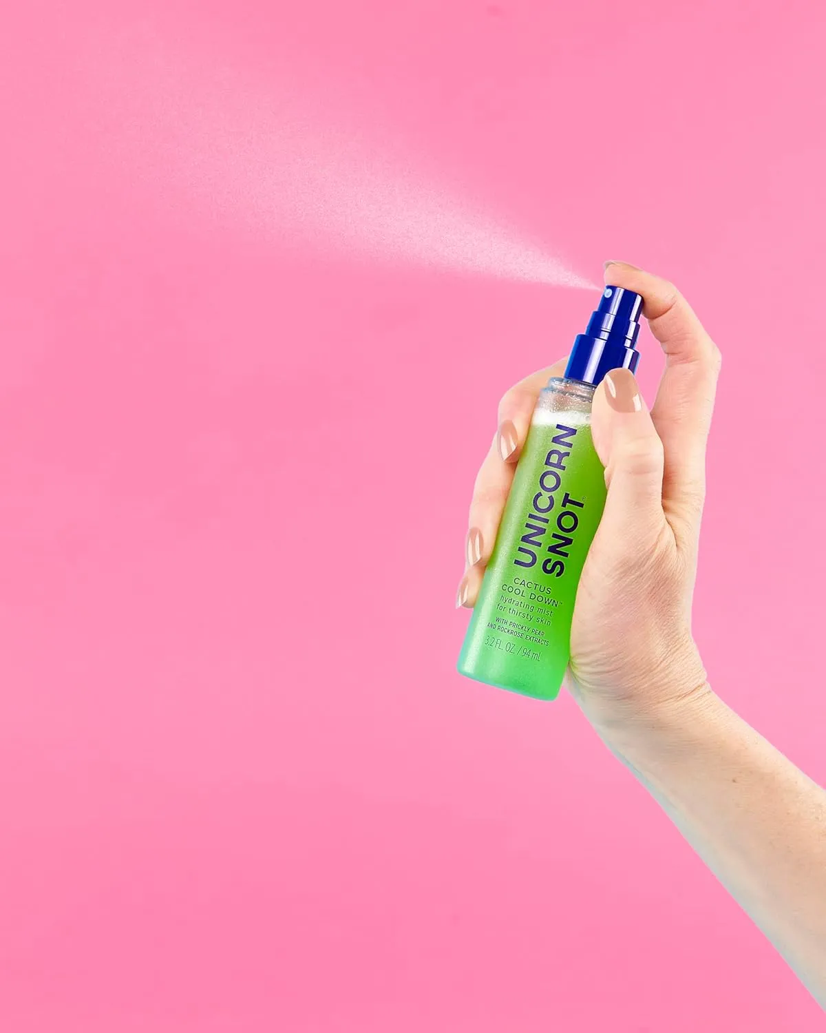 UNICORN SNOT Cactus Cool Down™ After Sun Soothing Spray - Hydrating Facial Mist, Makeup Primer & Blue Light Shield – Cooling Spray with Aloe, Jojoba & Prickly Pear