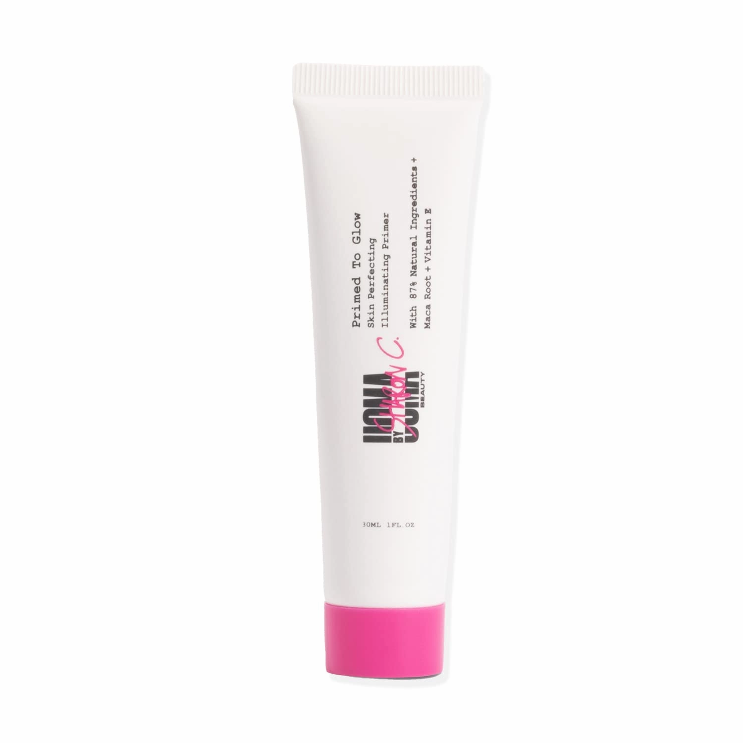 UOMA Primer Face Makeup by Sharon C - Primed To Glow Illuminating Makeup Primer. Energizing Maca Root Skincare with Vitamin E, Highlighter Makeup Primer for Face with Dewy Finish 30ml