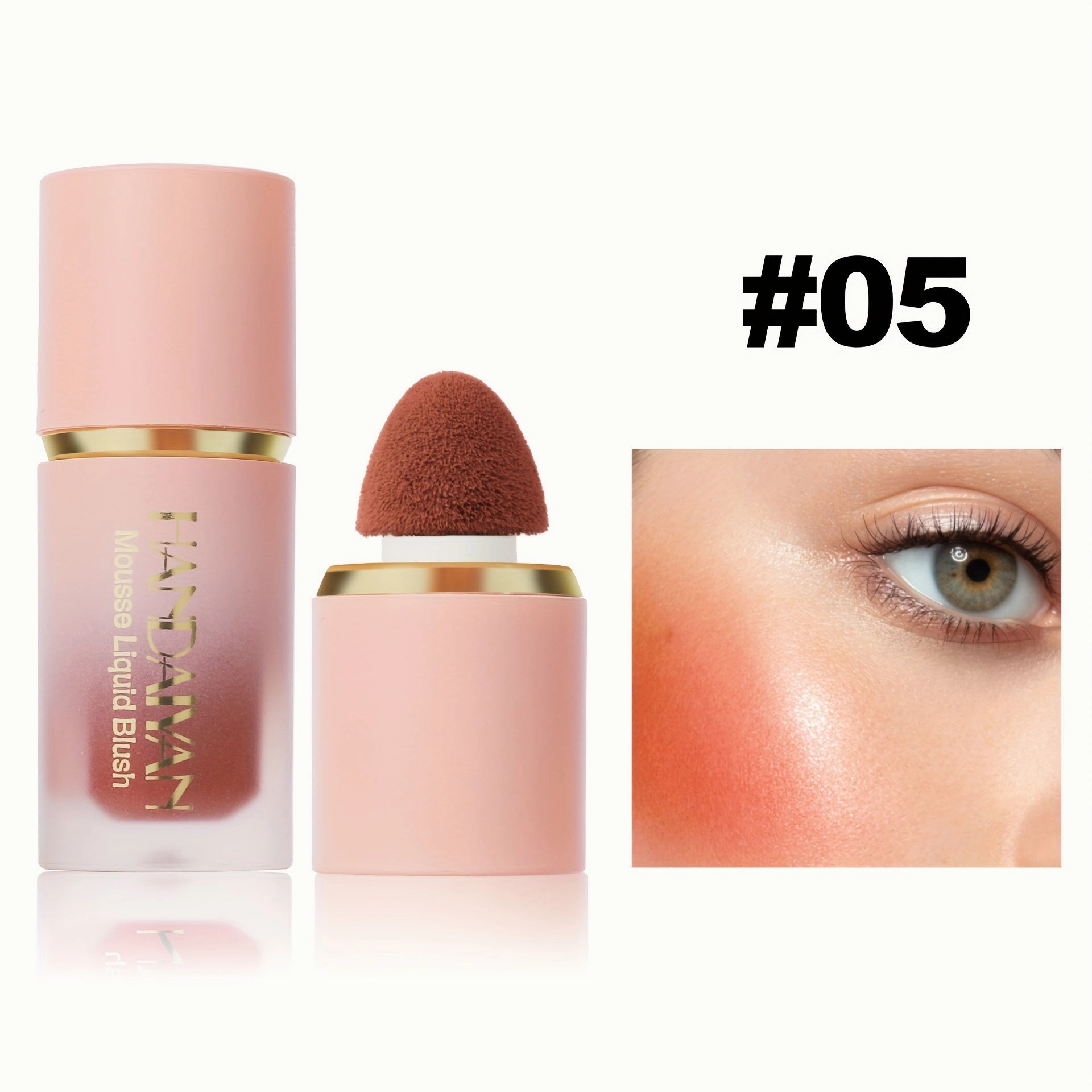 Waterproof Brightening Cream Blush for All Skin Tones, HANDAIYAN High Pigment Velvet Liquid Blush, Medium Coverage Berry Tone, Natural Effect, Long-Lasting Skin Tint, 1/2PCS Pack FS