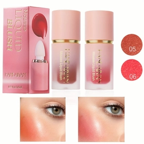 Waterproof Brightening Cream Blush for All Skin Tones, HANDAIYAN High Pigment Velvet Liquid Blush, Medium Coverage Berry Tone, Natural Effect, Long-Lasting Skin Tint, 1/2PCS Pack FS