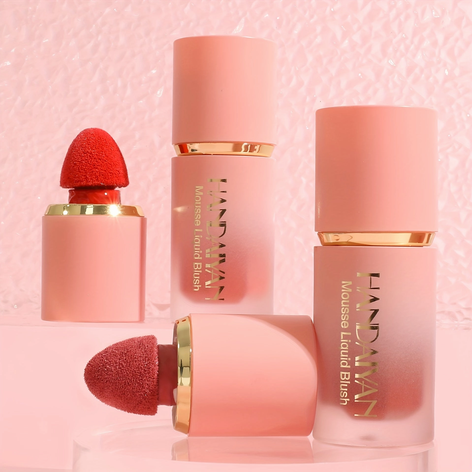 Waterproof Brightening Cream Blush for All Skin Tones, HANDAIYAN High Pigment Velvet Liquid Blush, Medium Coverage Berry Tone, Natural Effect, Long-Lasting Skin Tint, 1/2PCS Pack FS
