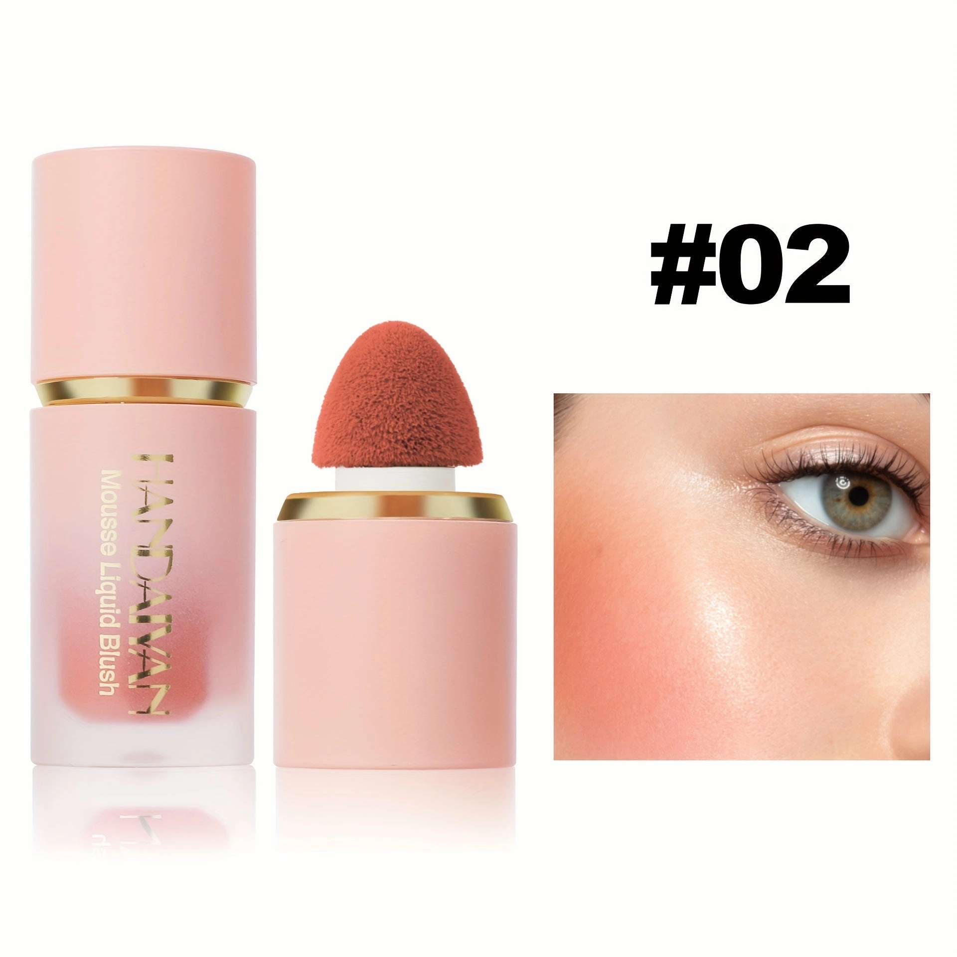 Waterproof Brightening Cream Blush for All Skin Tones, HANDAIYAN High Pigment Velvet Liquid Blush, Medium Coverage Berry Tone, Natural Effect, Long-Lasting Skin Tint, 1/2PCS Pack FS