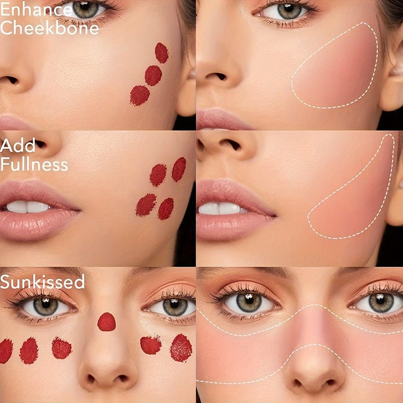 Waterproof Brightening Cream Blush for All Skin Tones, HANDAIYAN High Pigment Velvet Liquid Blush, Medium Coverage Berry Tone, Natural Effect, Long-Lasting Skin Tint, 1/2PCS Pack FS