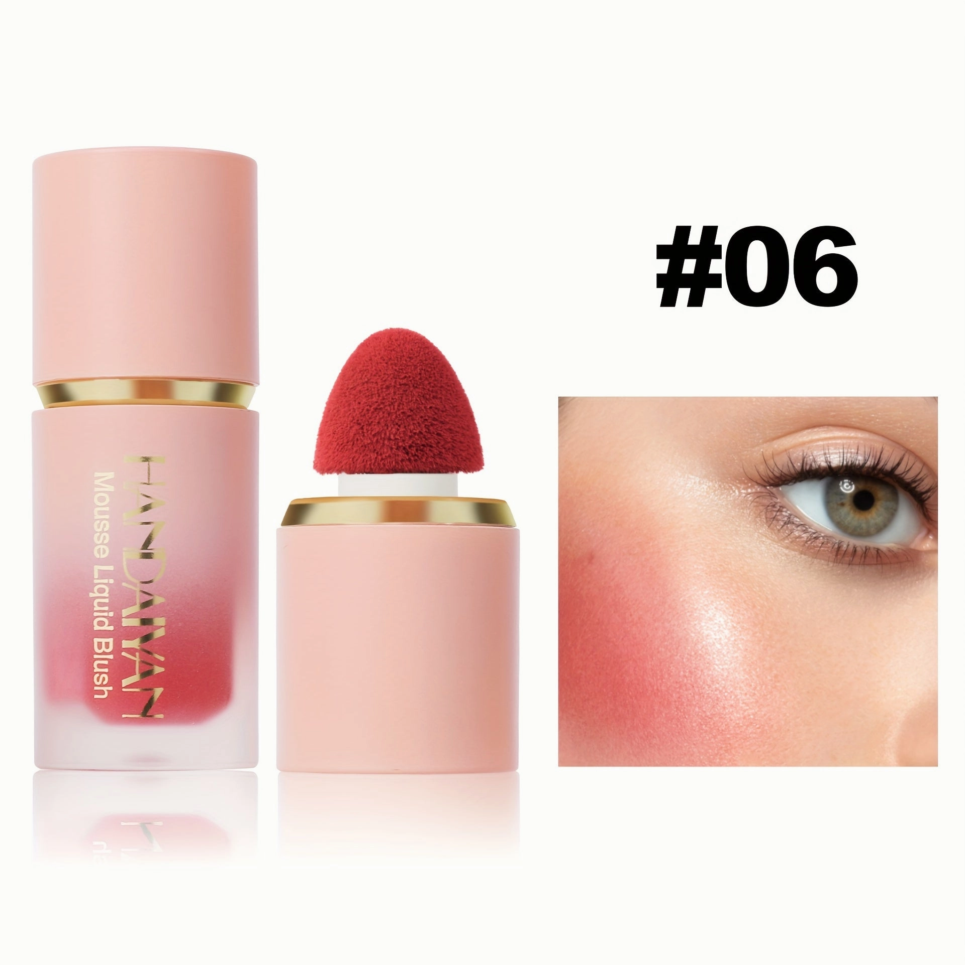 Waterproof Brightening Cream Blush for All Skin Tones, HANDAIYAN High Pigment Velvet Liquid Blush, Medium Coverage Berry Tone, Natural Effect, Long-Lasting Skin Tint, 1/2PCS Pack FS