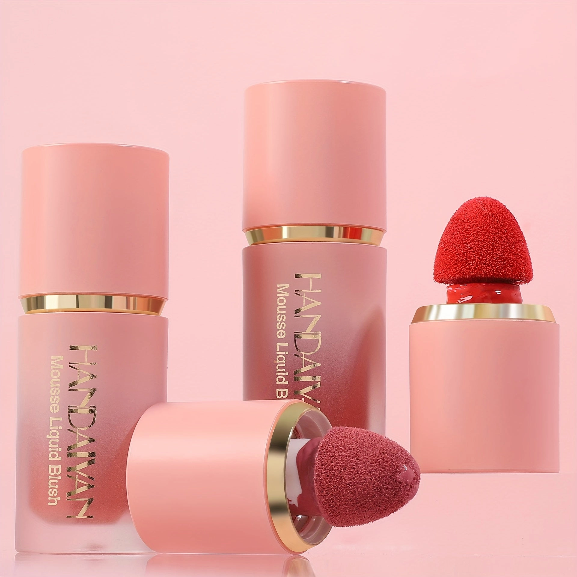 Waterproof Brightening Cream Blush for All Skin Tones, HANDAIYAN High Pigment Velvet Liquid Blush, Medium Coverage Berry Tone, Natural Effect, Long-Lasting Skin Tint, 1/2PCS Pack FS