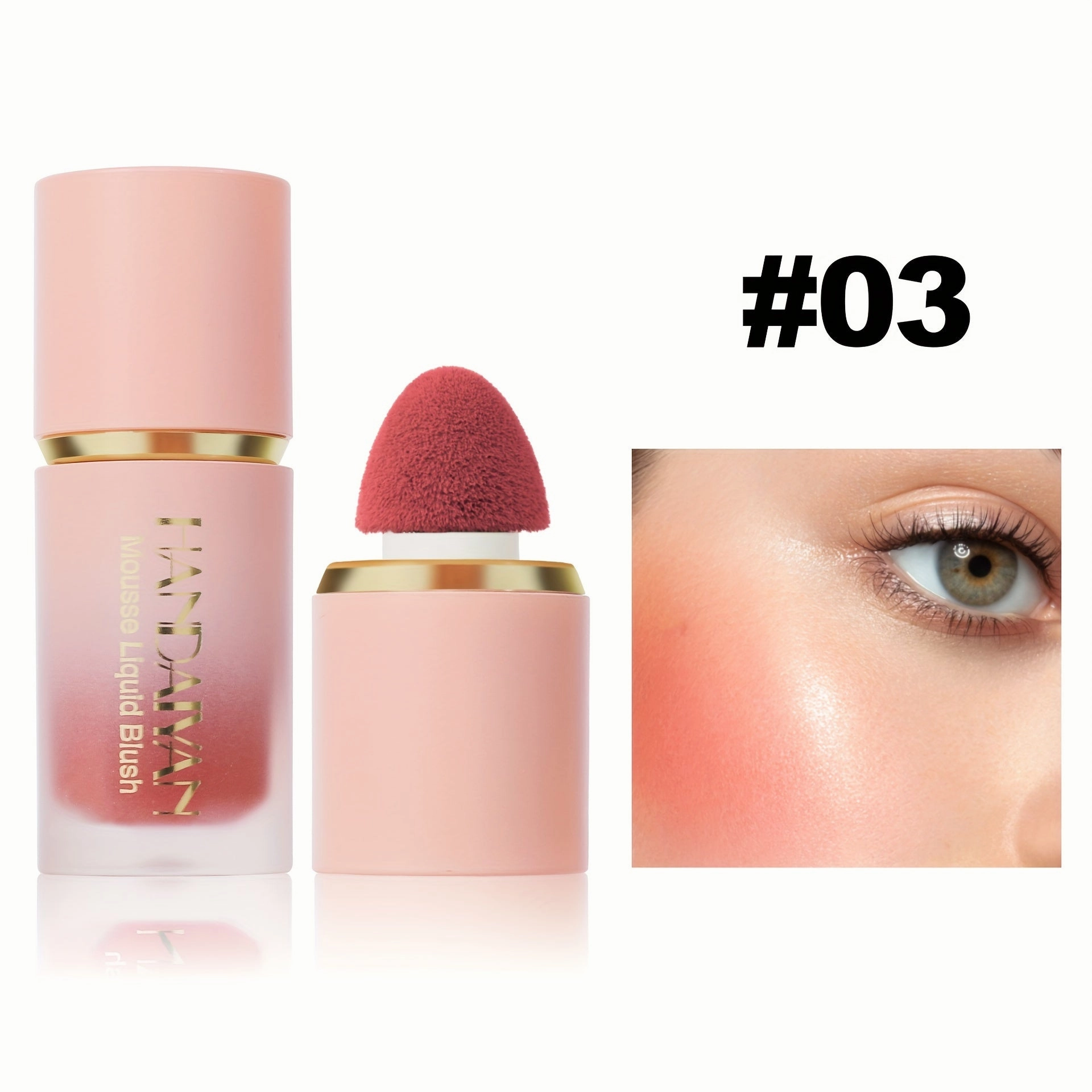 Waterproof Brightening Cream Blush for All Skin Tones, HANDAIYAN High Pigment Velvet Liquid Blush, Medium Coverage Berry Tone, Natural Effect, Long-Lasting Skin Tint, 1/2PCS Pack FS
