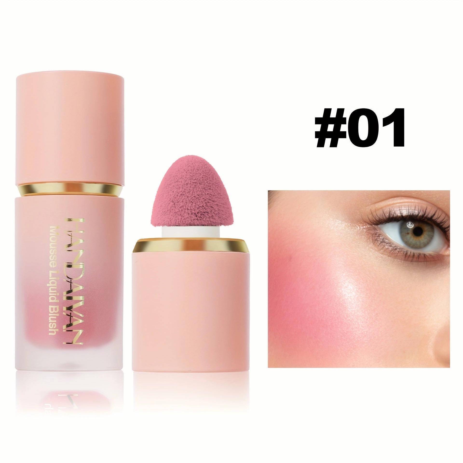 Waterproof Brightening Cream Blush for All Skin Tones, HANDAIYAN High Pigment Velvet Liquid Blush, Medium Coverage Berry Tone, Natural Effect, Long-Lasting Skin Tint, 1/2PCS Pack FS