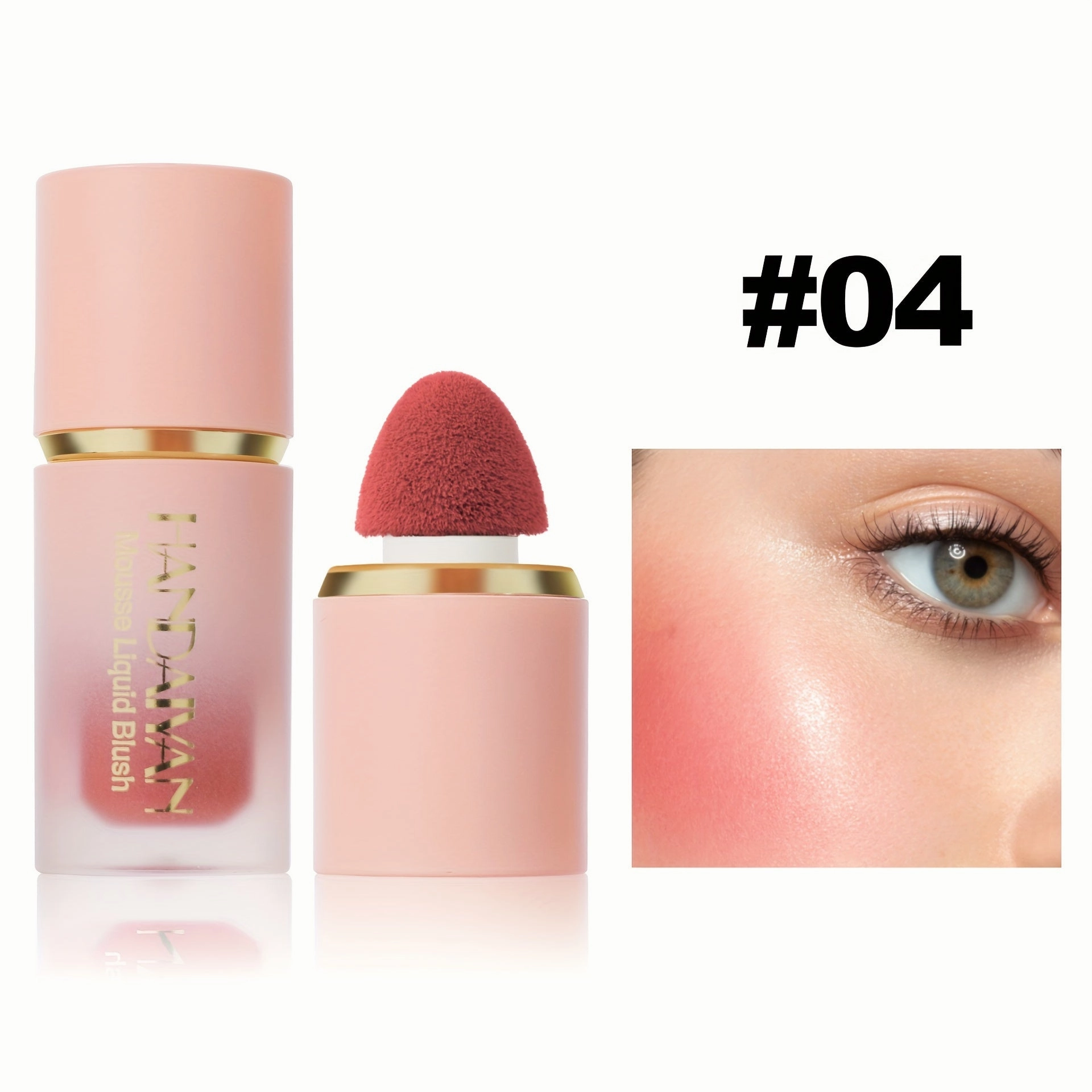 Waterproof Brightening Cream Blush for All Skin Tones, HANDAIYAN High Pigment Velvet Liquid Blush, Medium Coverage Berry Tone, Natural Effect, Long-Lasting Skin Tint, 1/2PCS Pack FS