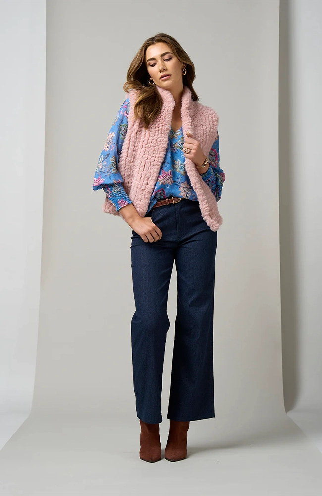 Wintour Gilet - Faux Fur Blush